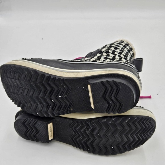 Sorel Houndstooth Black White Tivoli Waterproof Ankle Winter Snow Boot Size 7 - Picture 8 of 9